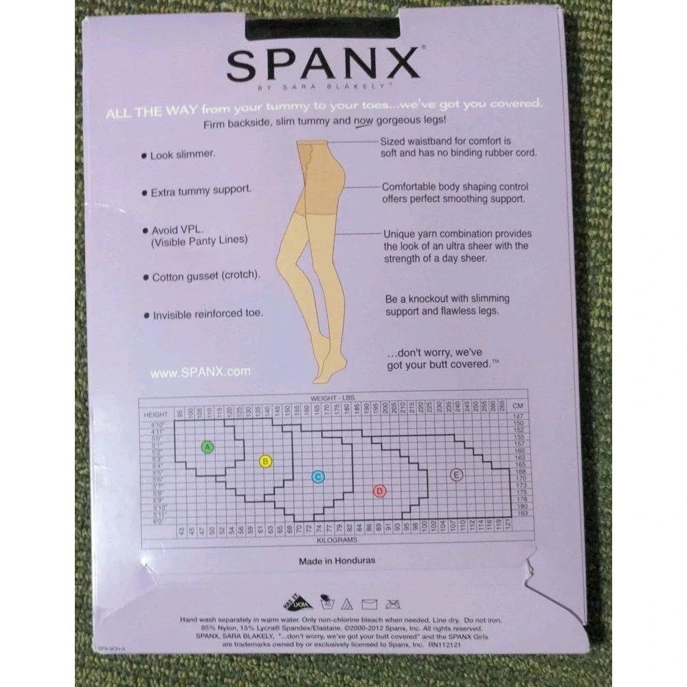 Spanx All The Way Full Length Black Hose Sara Blakely New Size‎ B Super Control
